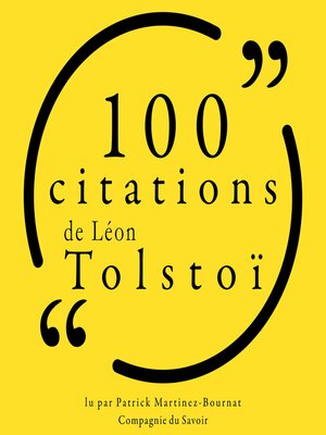 cover image of 100 citations de Léon Tolstoï